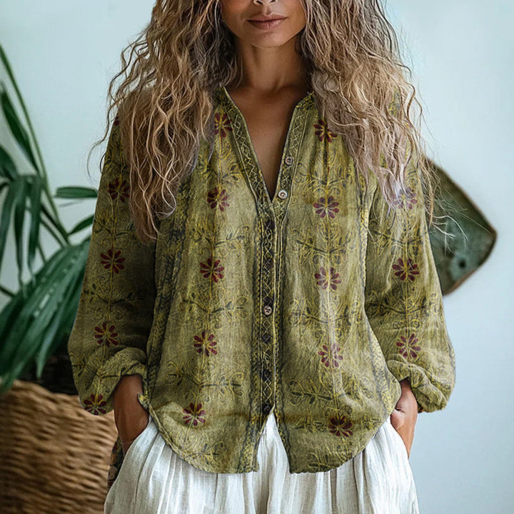Women's Nature Print Relaxed Blouse