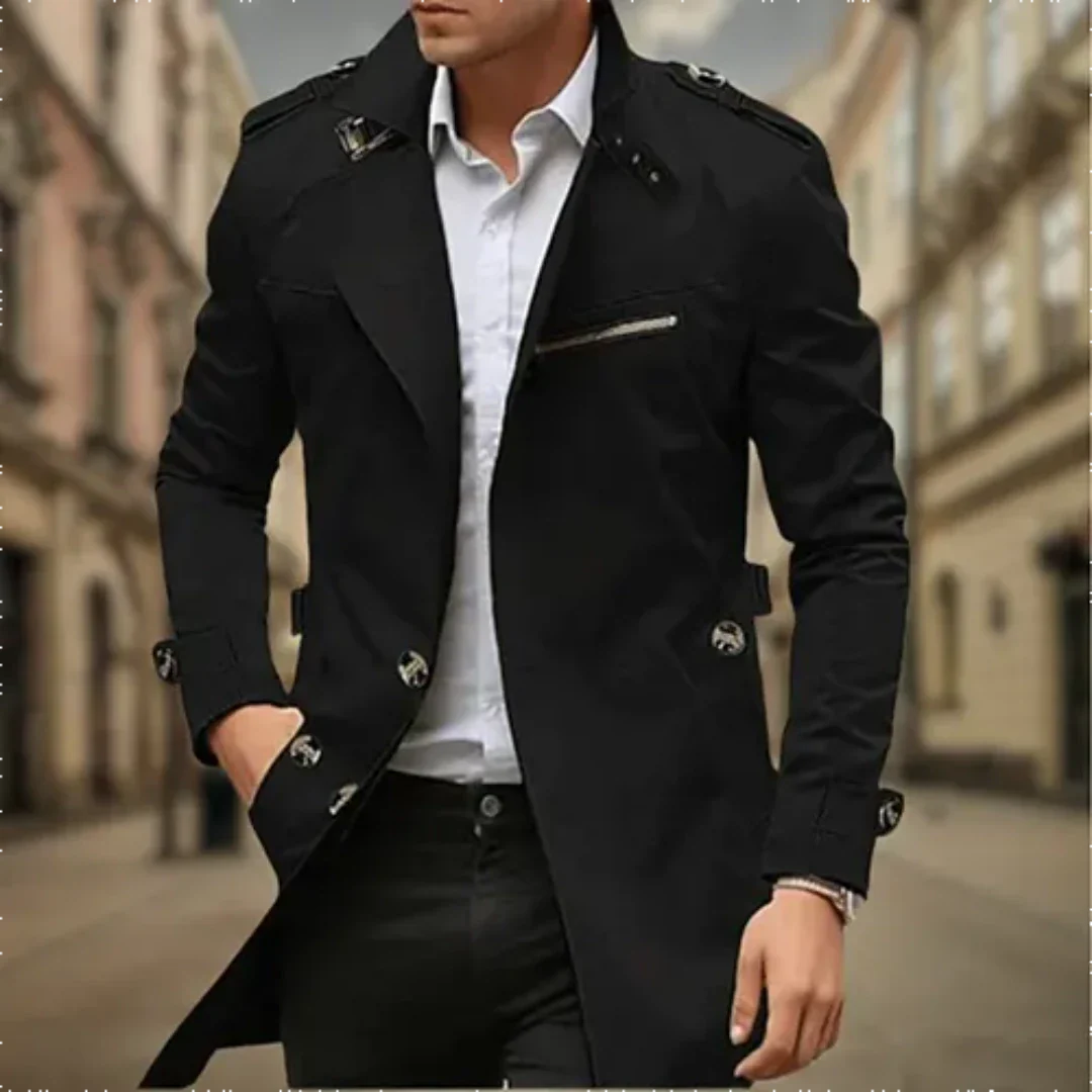 Waterproof trench coat for men | Two -row 0