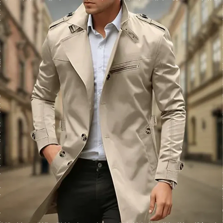 Waterproof trench coat for men | Two -row 2