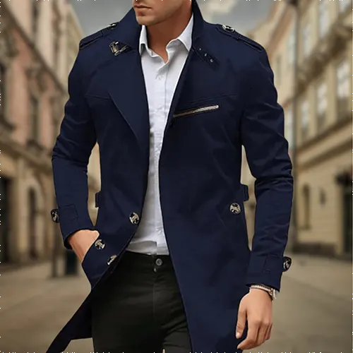 Waterproof trench coat for men | Two -row 3