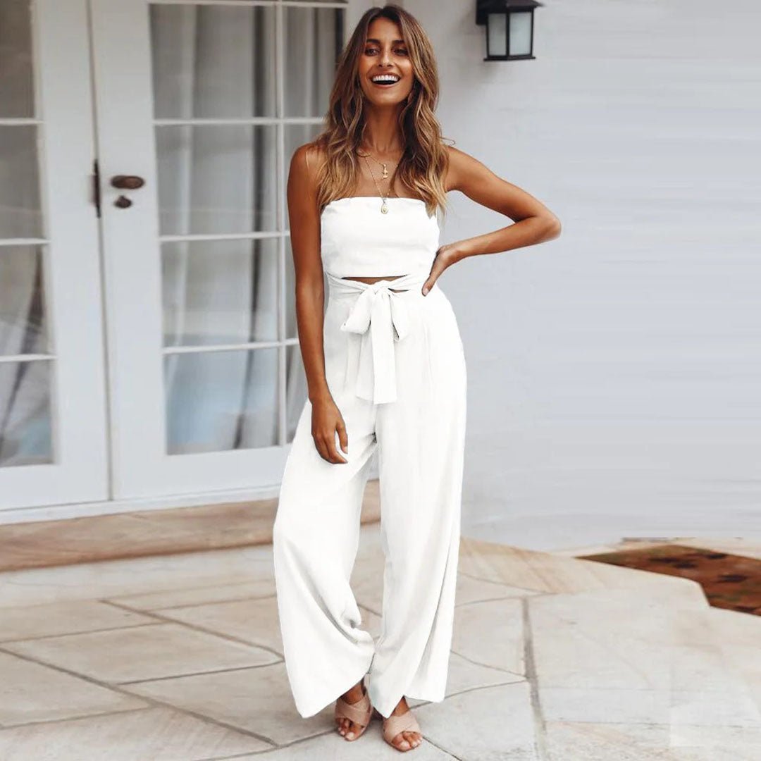 Women's Strapless Wide Leg Jumpsuit