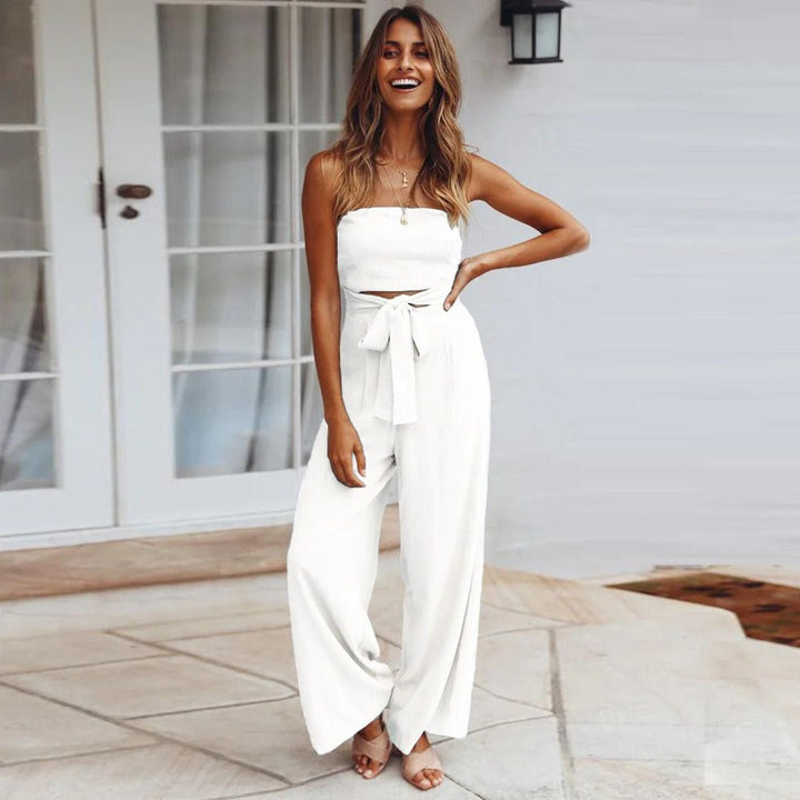 Women's Strapless Wide Leg Jumpsuit