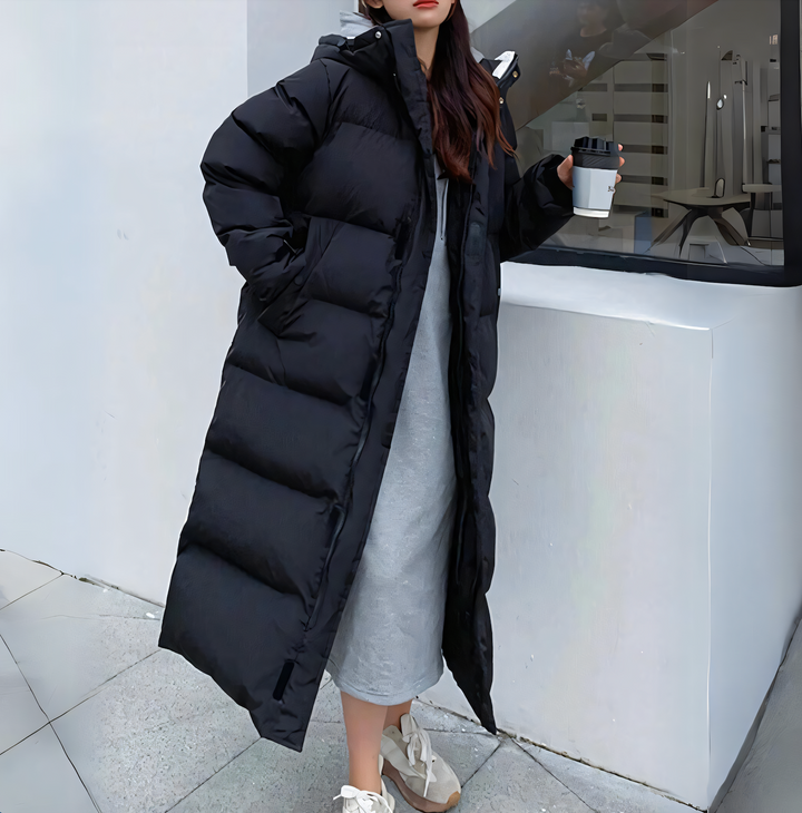 Windproof long down jacket 0