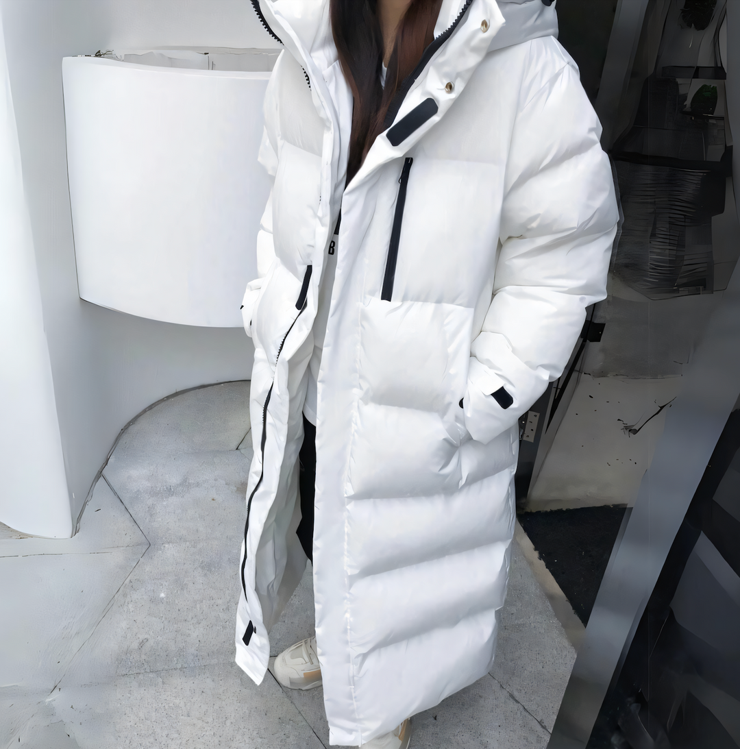 Windproof long down jacket 2