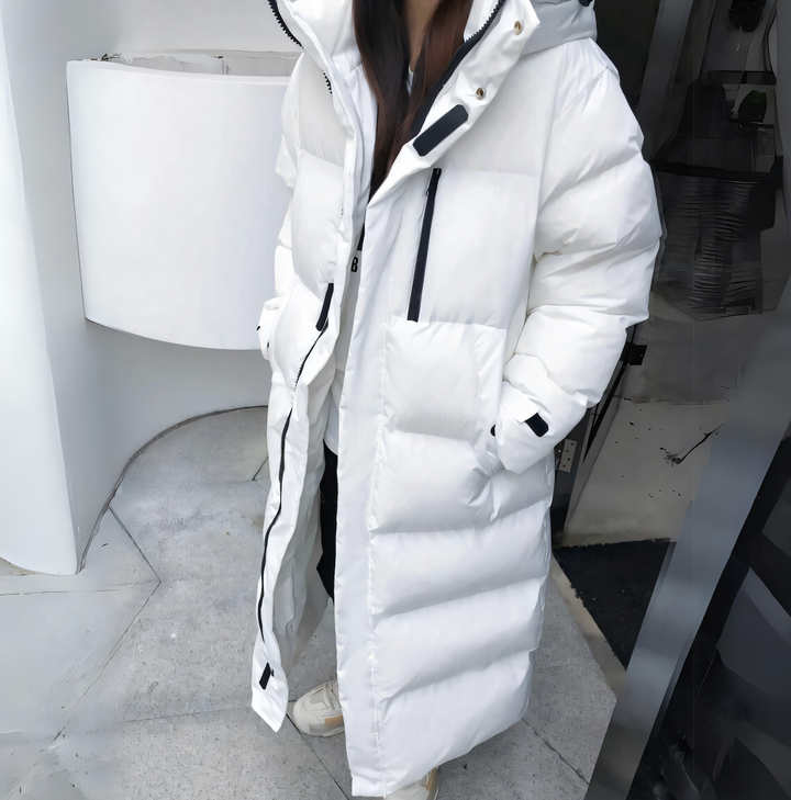 Windproof long down jacket 2