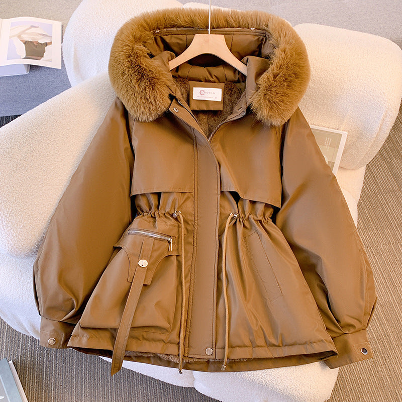 Winter Jacket with Decorative Collar Detail for Women