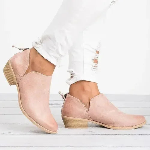 Ankle Boots with Slip On Design and Clean Shape for Women
