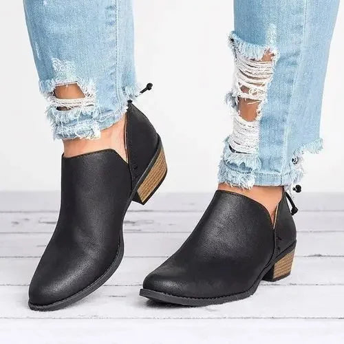 Ankle Boots with Slip On Design and Clean Shape for Women