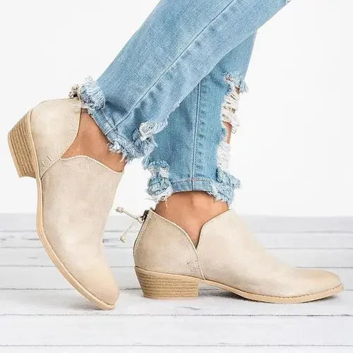 Ankle Boots with Slip On Design and Clean Shape for Women