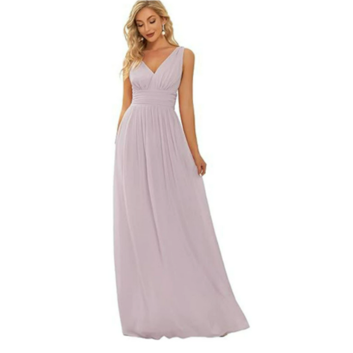 Women Elegant Small Mountains Dress with V-neck | Maxi 8