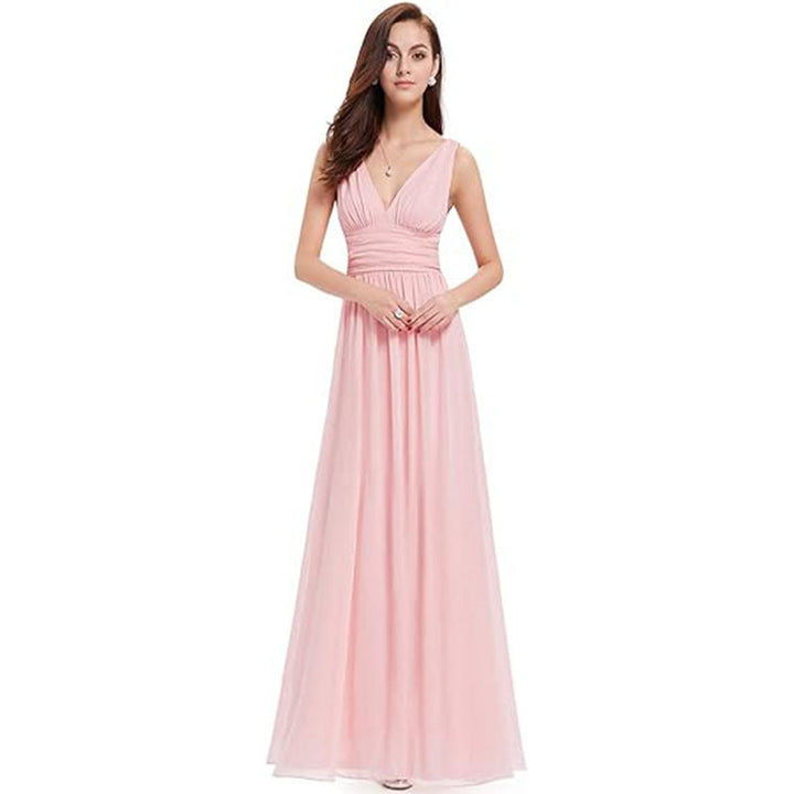 Women Elegant Small Mountains Dress with V-neck | Maxi 9