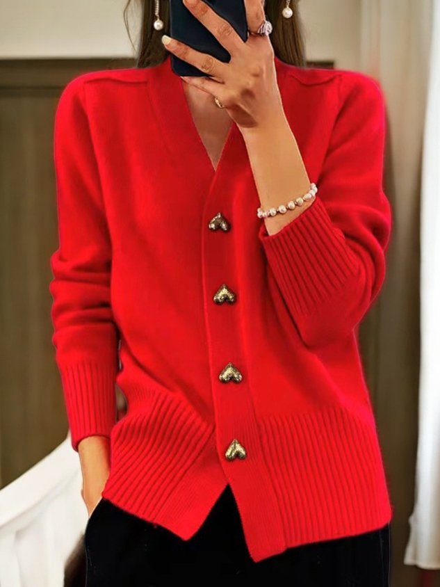 Women’s Long Cardigan – Soft Fabric, Timeless V-Neck Design 4