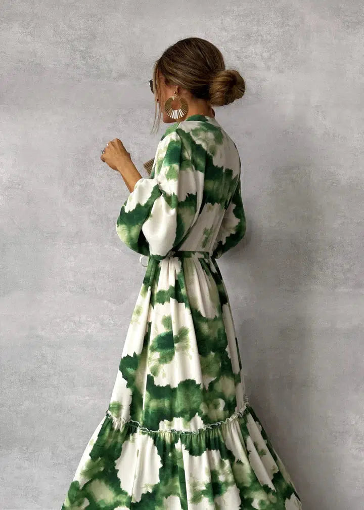 Women's Maxi Dress - Long Sleeve - V-Neck - Elegant Flowy Design 2