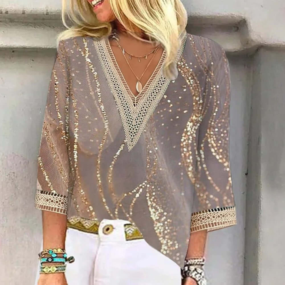 Women's Ombre Print V neckline | Halk 1