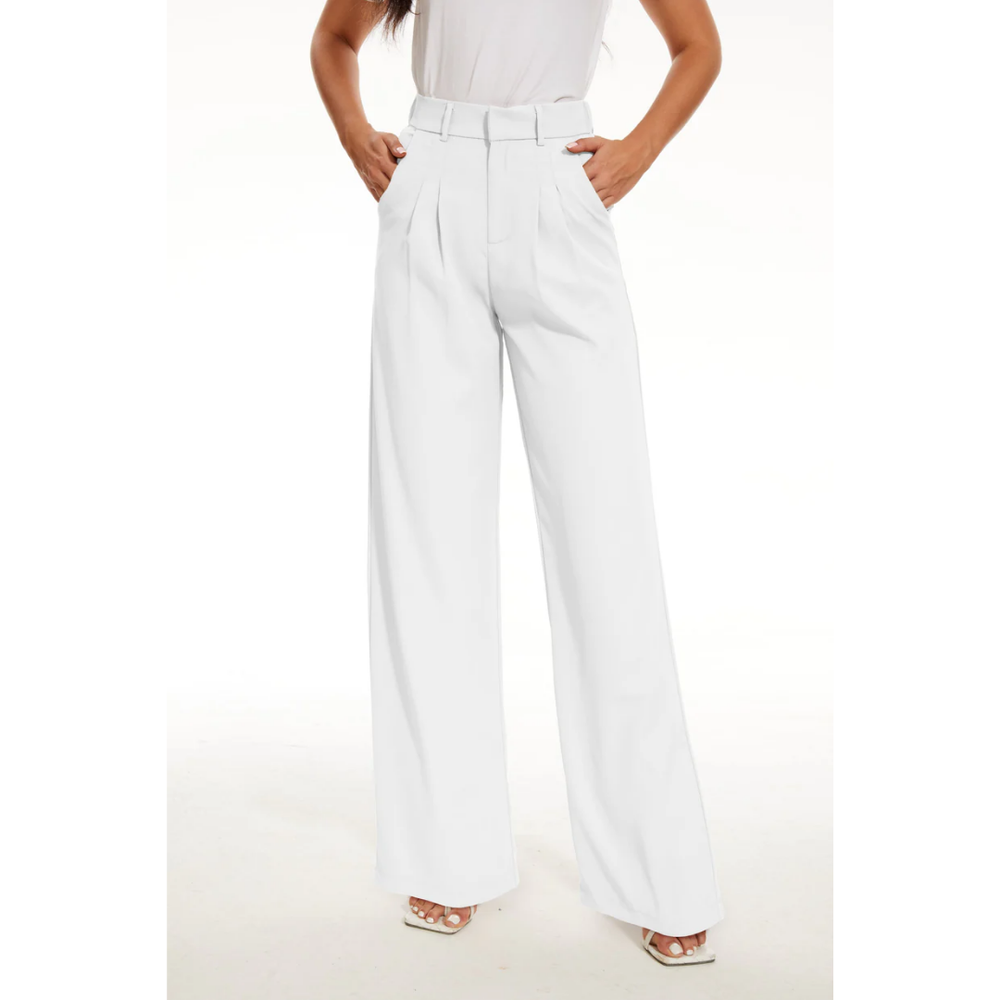 Women's casual high -coated pants | Wide leg 0