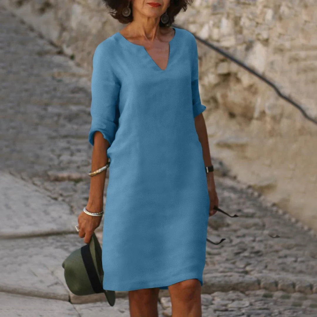 Women's dress with V neckline and 3/4 sleeves | Mini 11