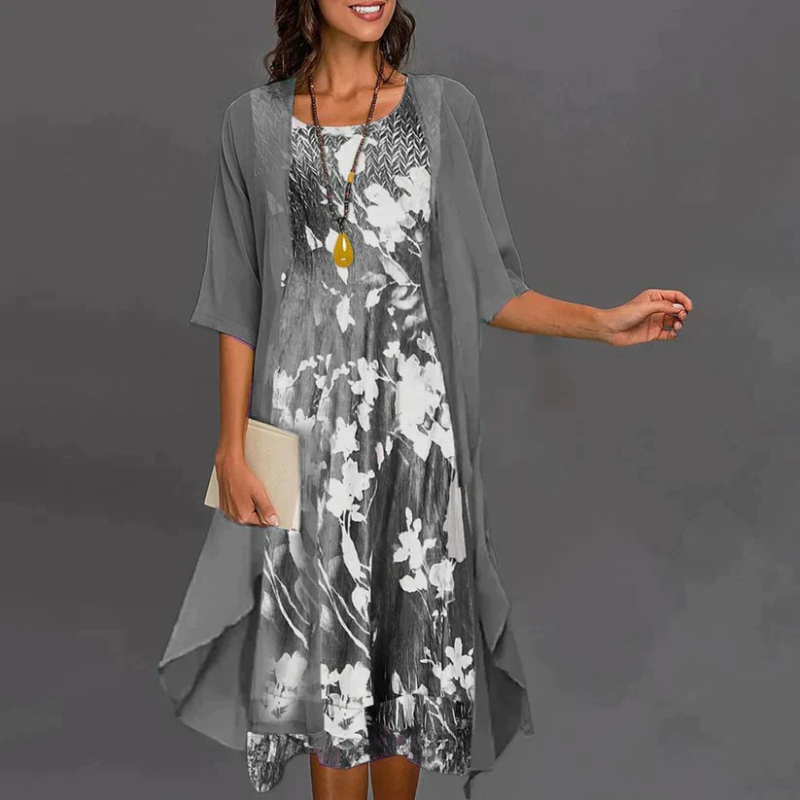 Women's dress with flower pattern and blazer | Mini 1