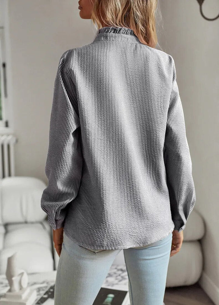 Women's elegant striped blouse with long sleeves 5