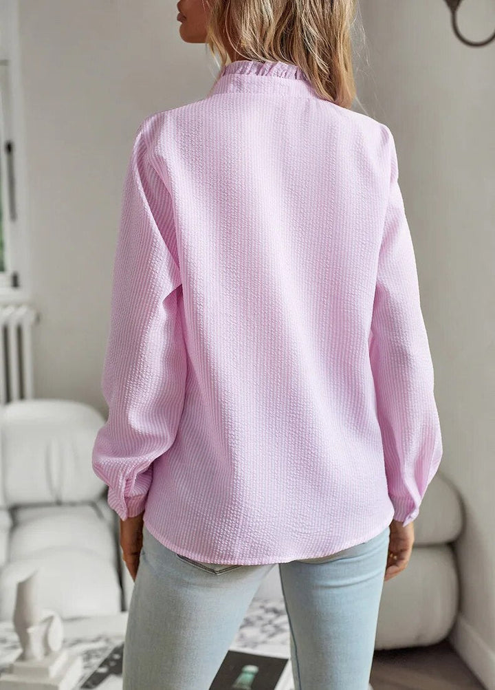 Women's elegant striped blouse with long sleeves 7