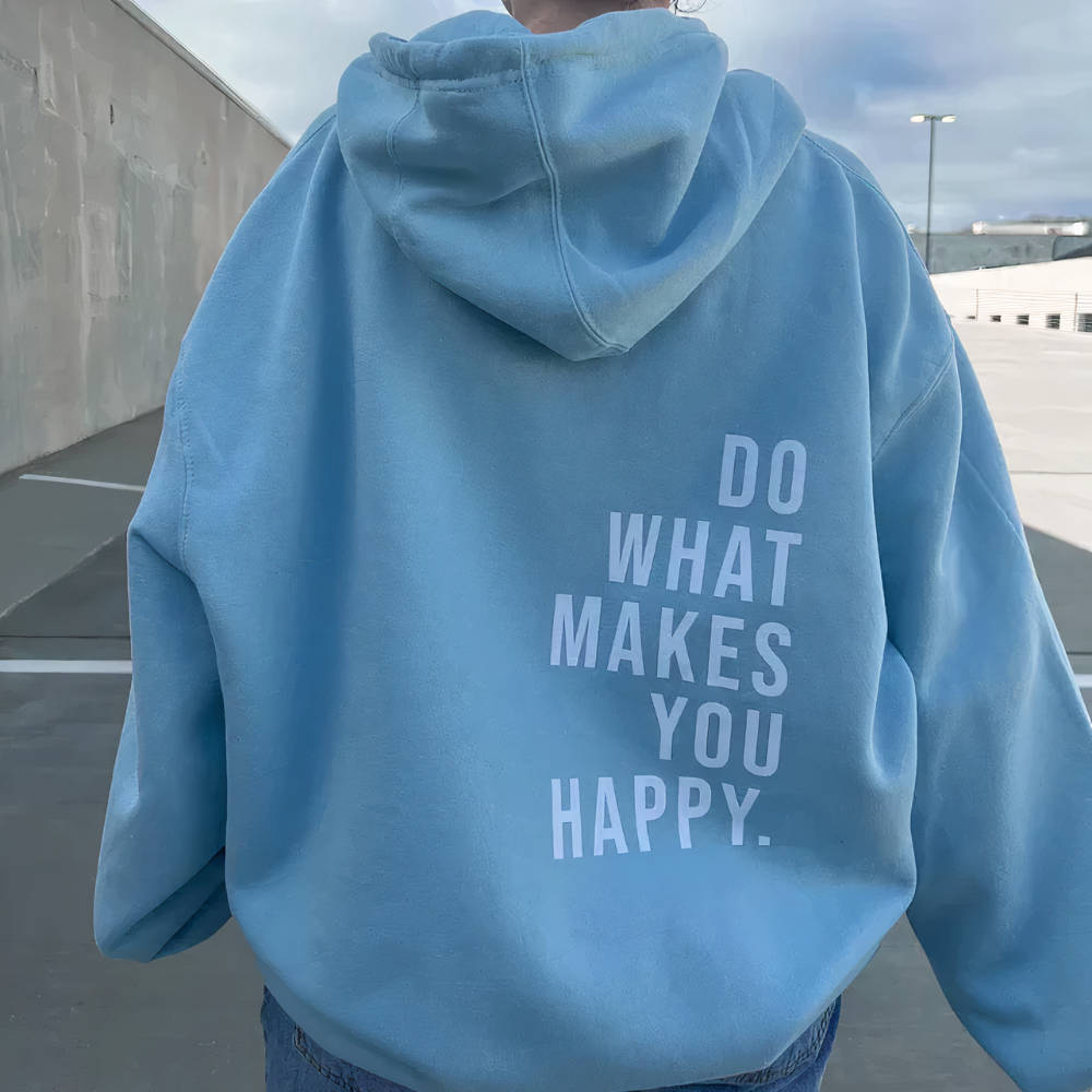 Women's hooded sweater with text print 1