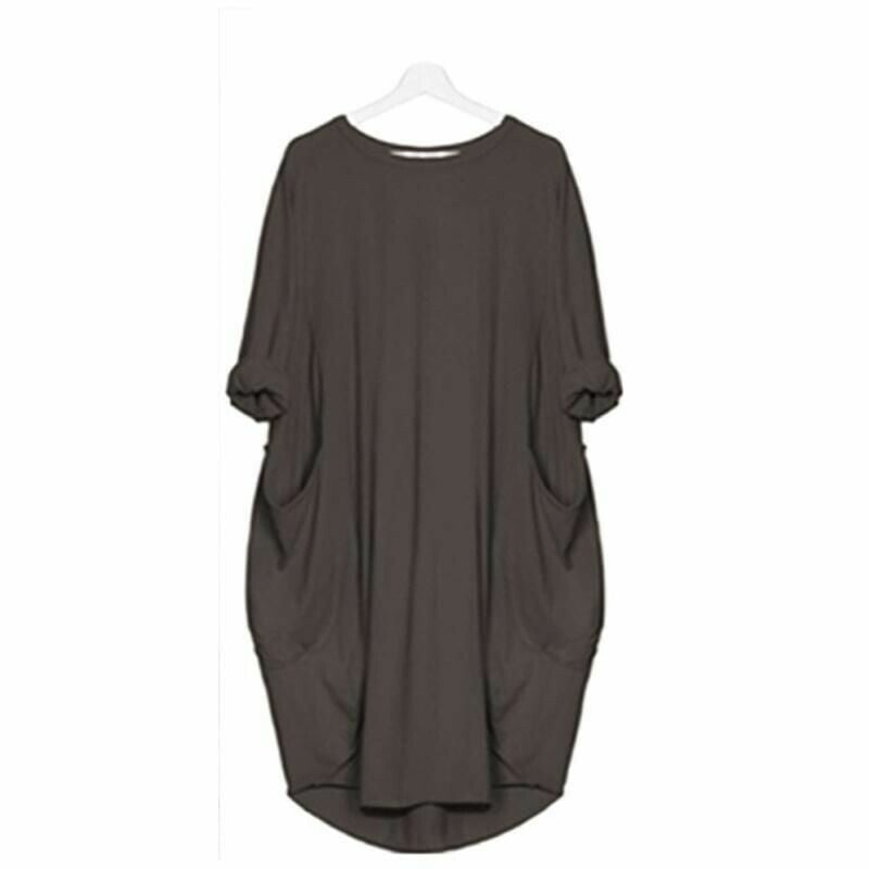 Women's summer dress with a loose fit and circular neckline | Midi 7