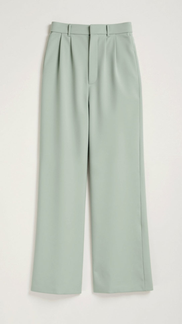 High Waist Wide Leg Trousers with Pleated Front for Women