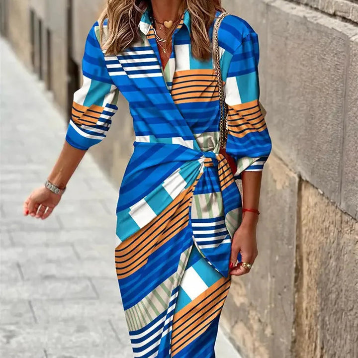 Wrap dress with 3/4 sleeves for women | Midi 9