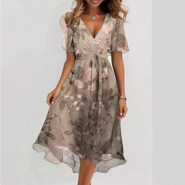 Wrap dress with V neckline for women | Midi 2
