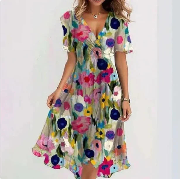 Wrap dress with V neckline for women | Midi 3