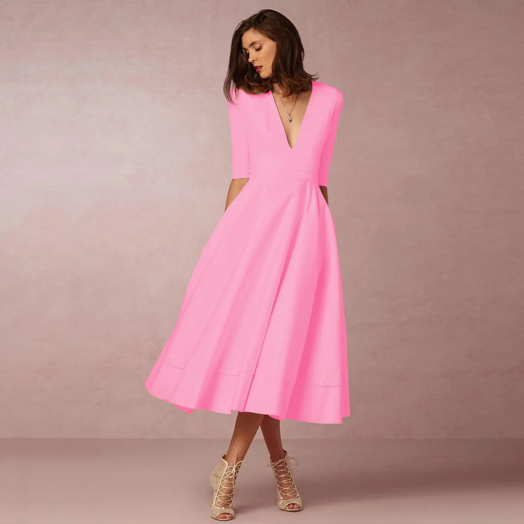 Women's Elegant Evening Dress | Midi Formal Fit
