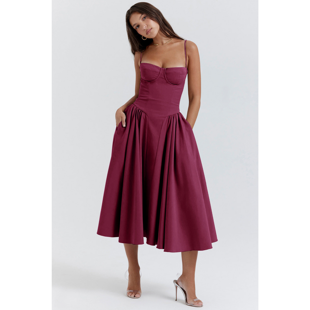 Midi Dress for Women | Sculpted Waist Romance
