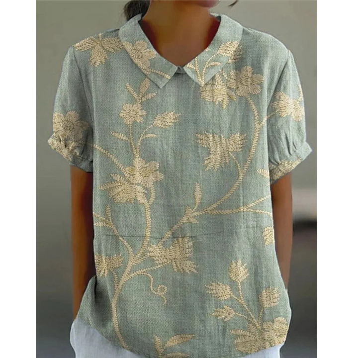 Women's Vintage Flower Pattern Blouse | Casual