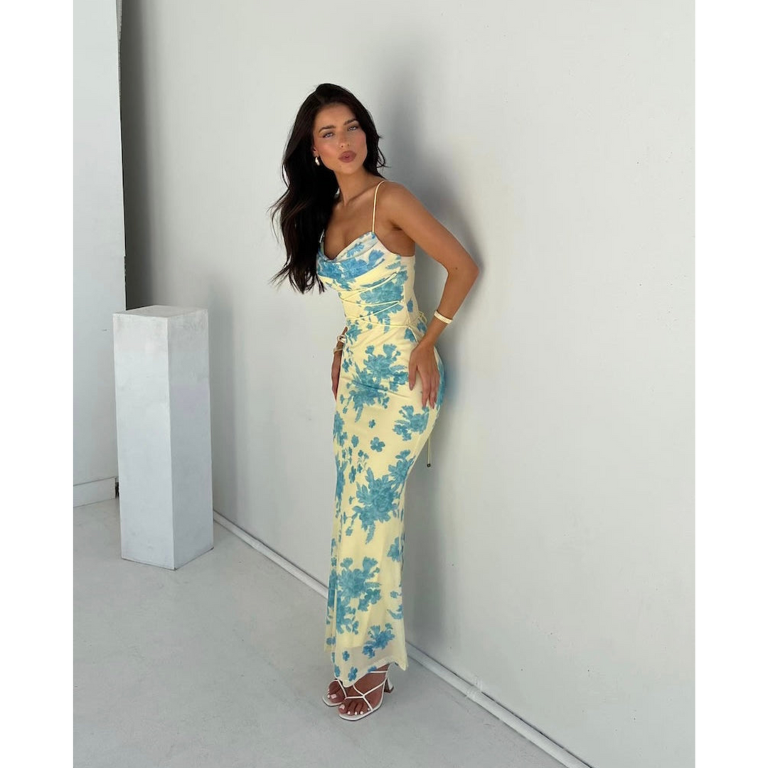 Women’s Floral Maxi Dress | Elegant Sleeveless Fit