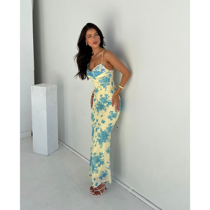 Women’s Floral Maxi Dress | Elegant Sleeveless Fit