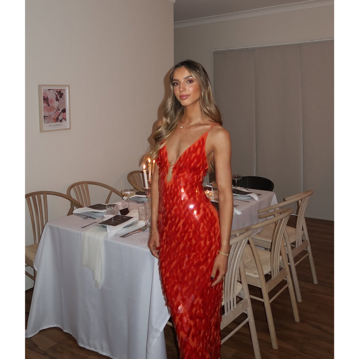 Women’s Sequin Maxi Dress | For Evening and Wedding Events