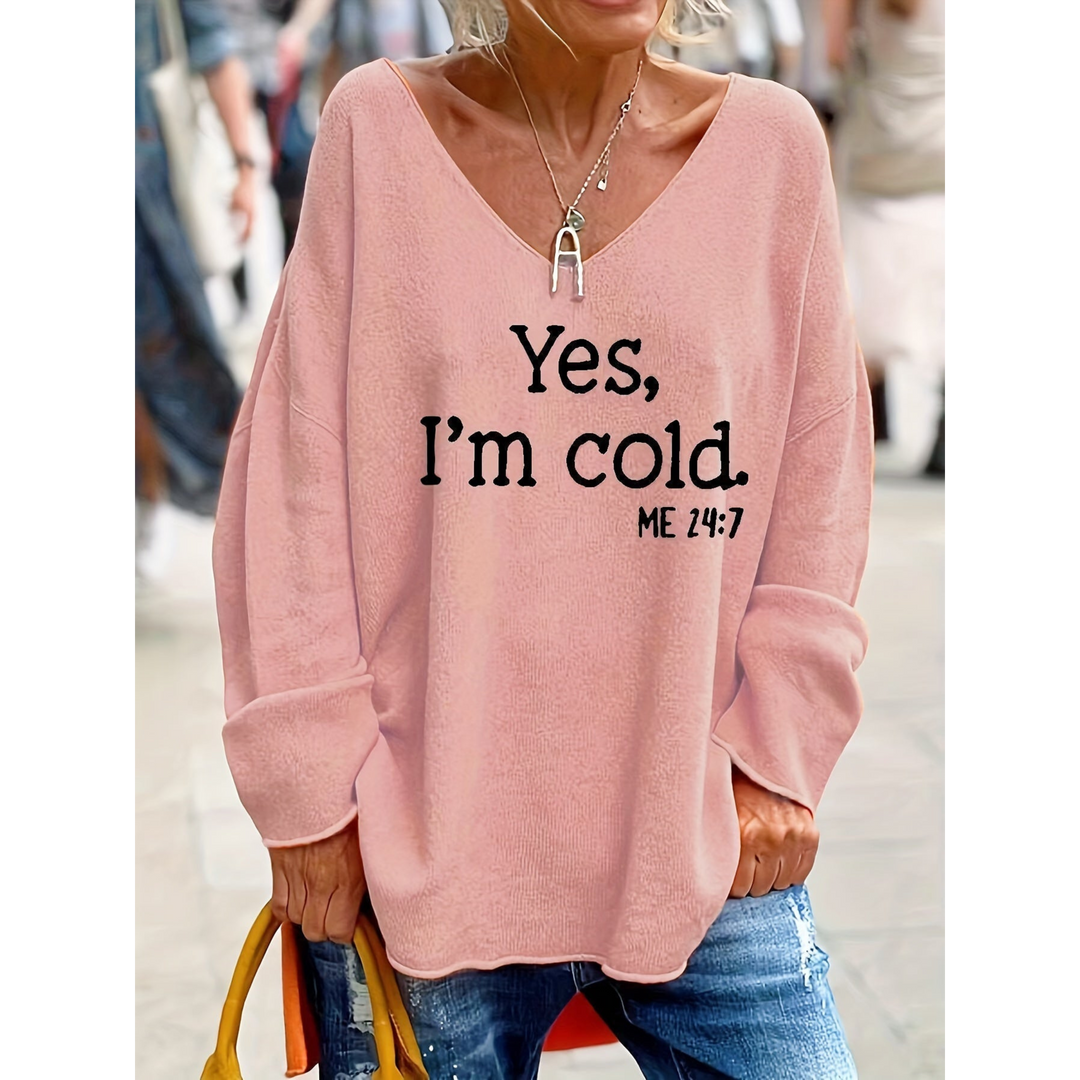 Women's V-Neck Oversized Sweater | Stylish and Unique