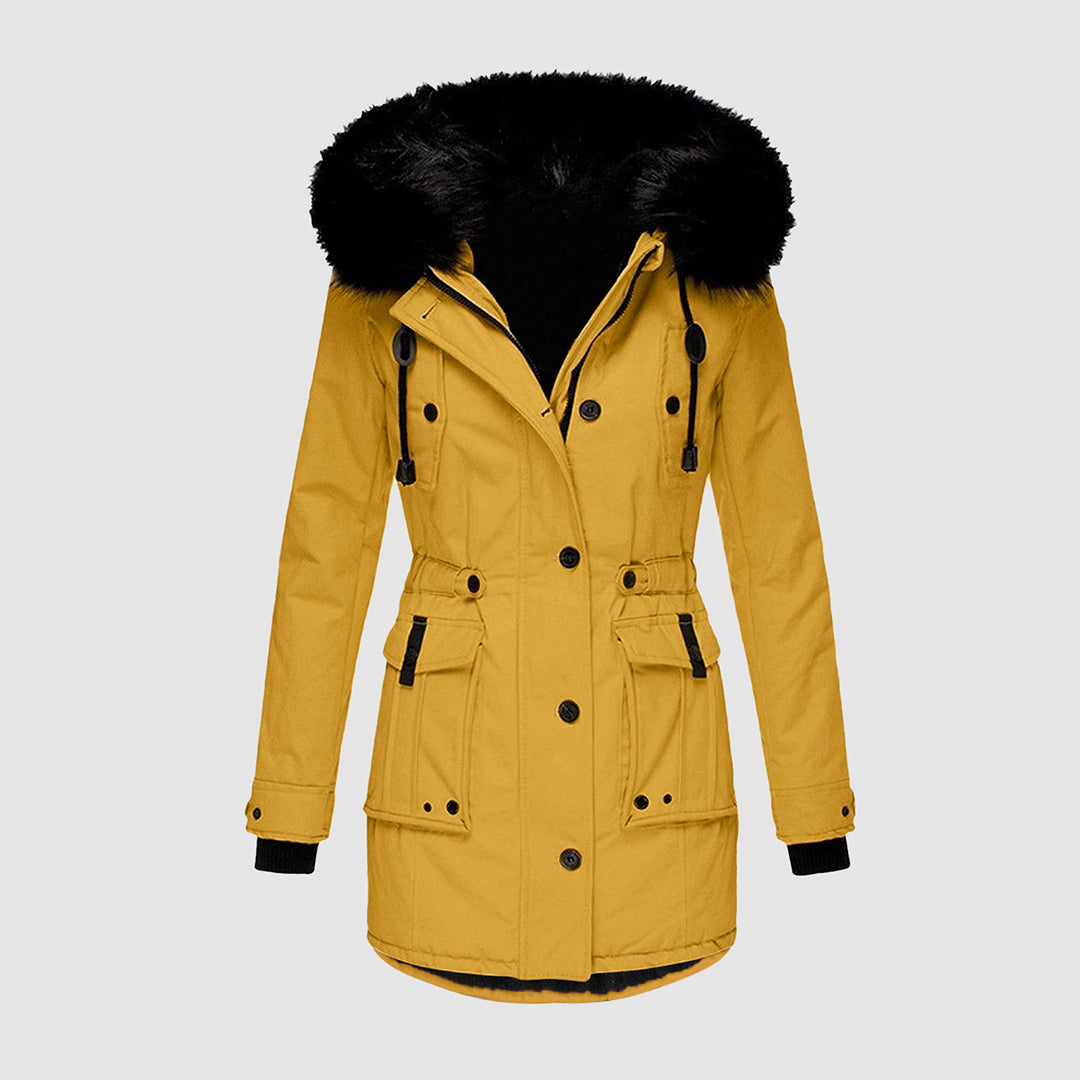 Hooded Winter Jacket with Quilted Design for Women