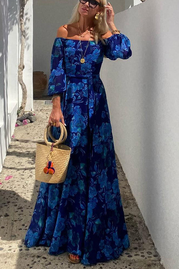 Women's Floral Off-Shoulder Wedding Maxi Dress