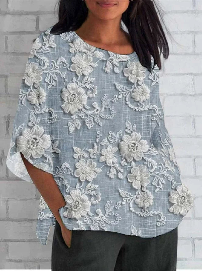 Women's Vintage Floral Blouse