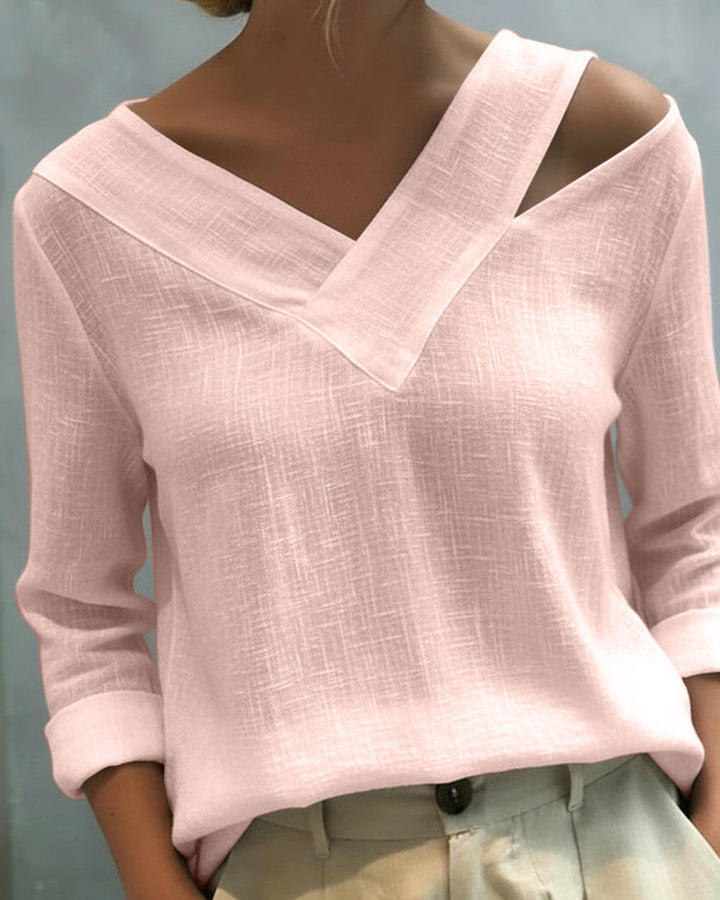 Women's Asymmetric V-Neck Top