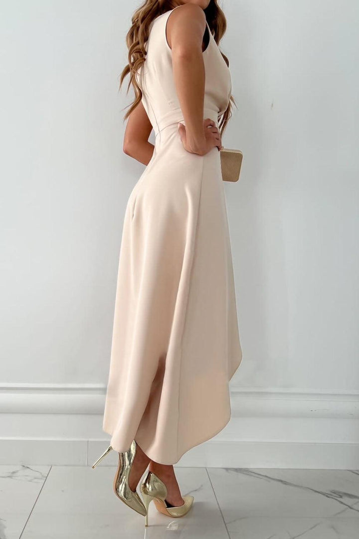 Ellie | Women's Wrap Maxi Dress V Neck Asymmetric Hem