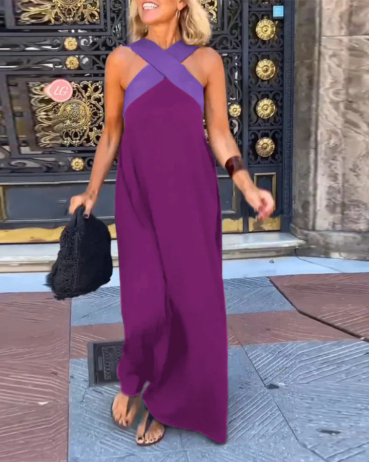 Breathable Comfortable Crossed Maxi Dress