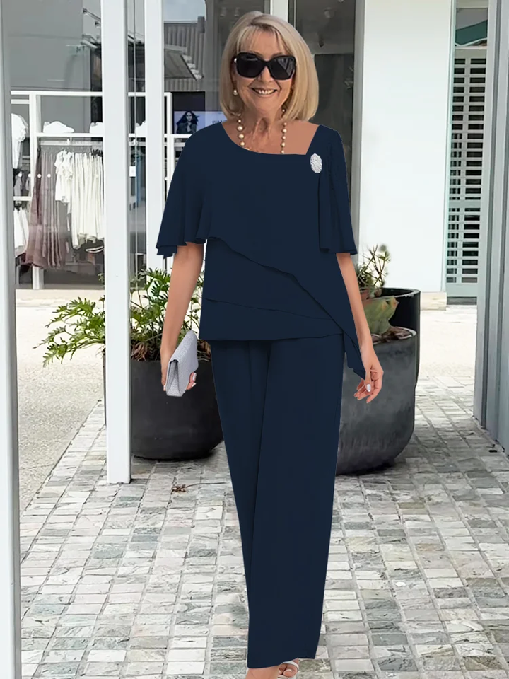 Olivia | Women's Formal Two Piece Set with Overlay Top
