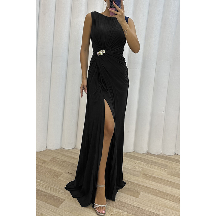 Women's Pleated Formal Wedding Maxi Dress