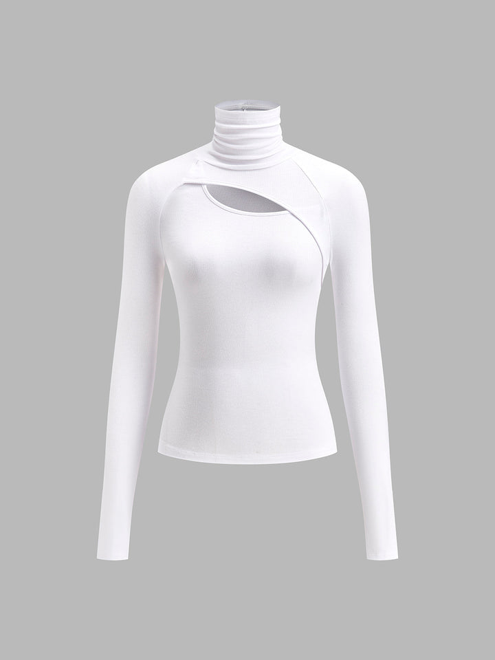 Women's Cutout Turtleneck Top