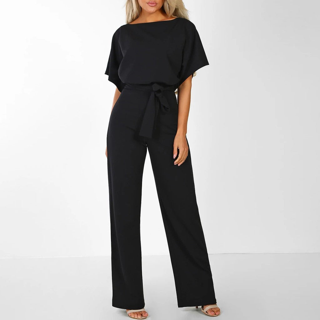 Maisie | Women's Jumpsuit Short Sleeve Belted Casual
