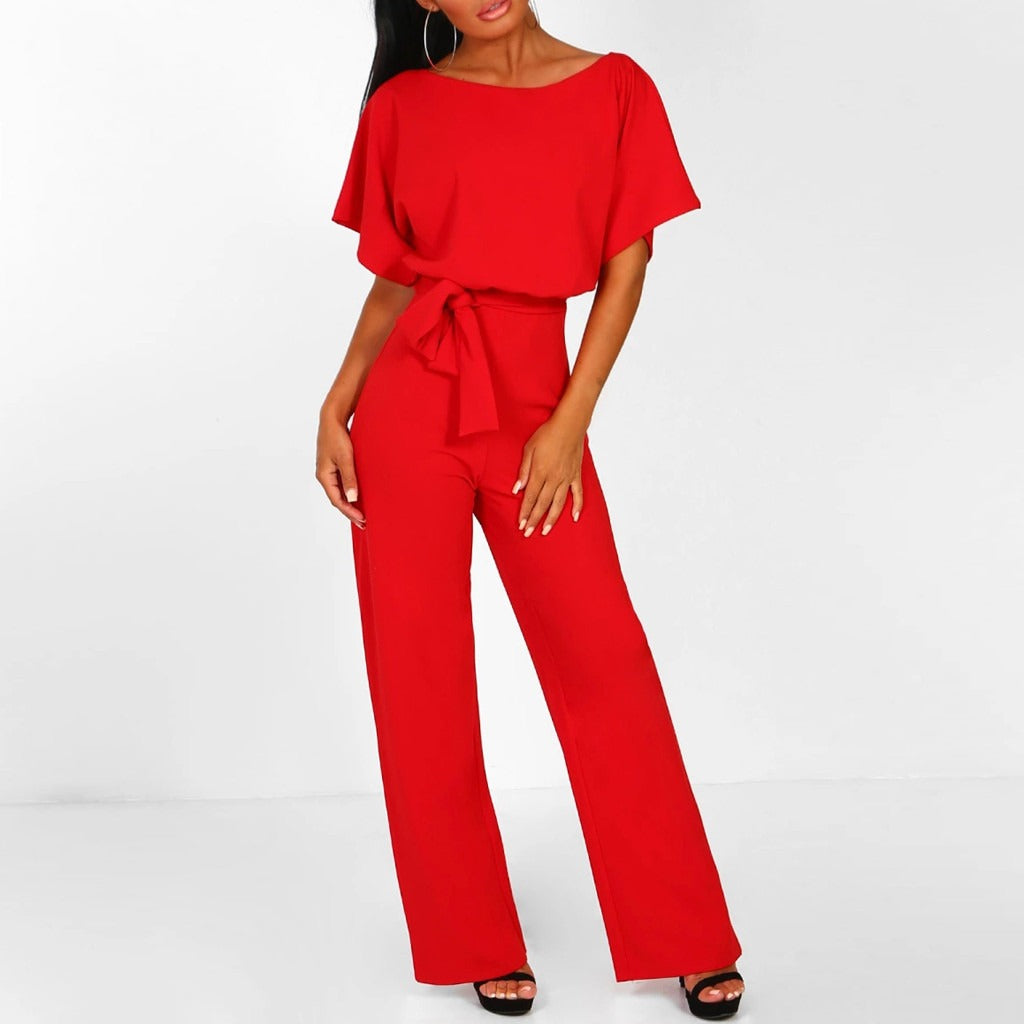 Maisie | Women's Jumpsuit Short Sleeve Belted Casual