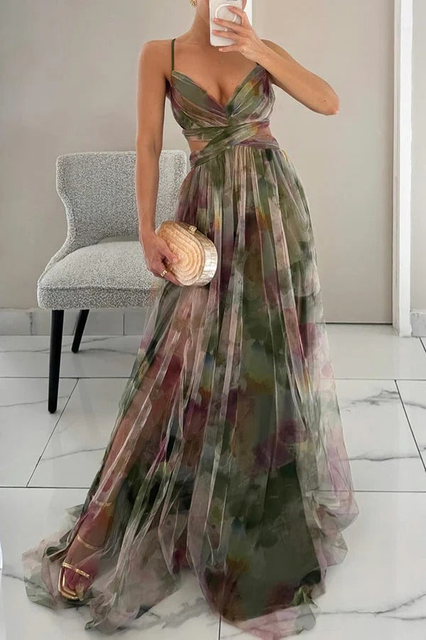 Lily | Wedding Guest Maxi Dress Floral V Neck