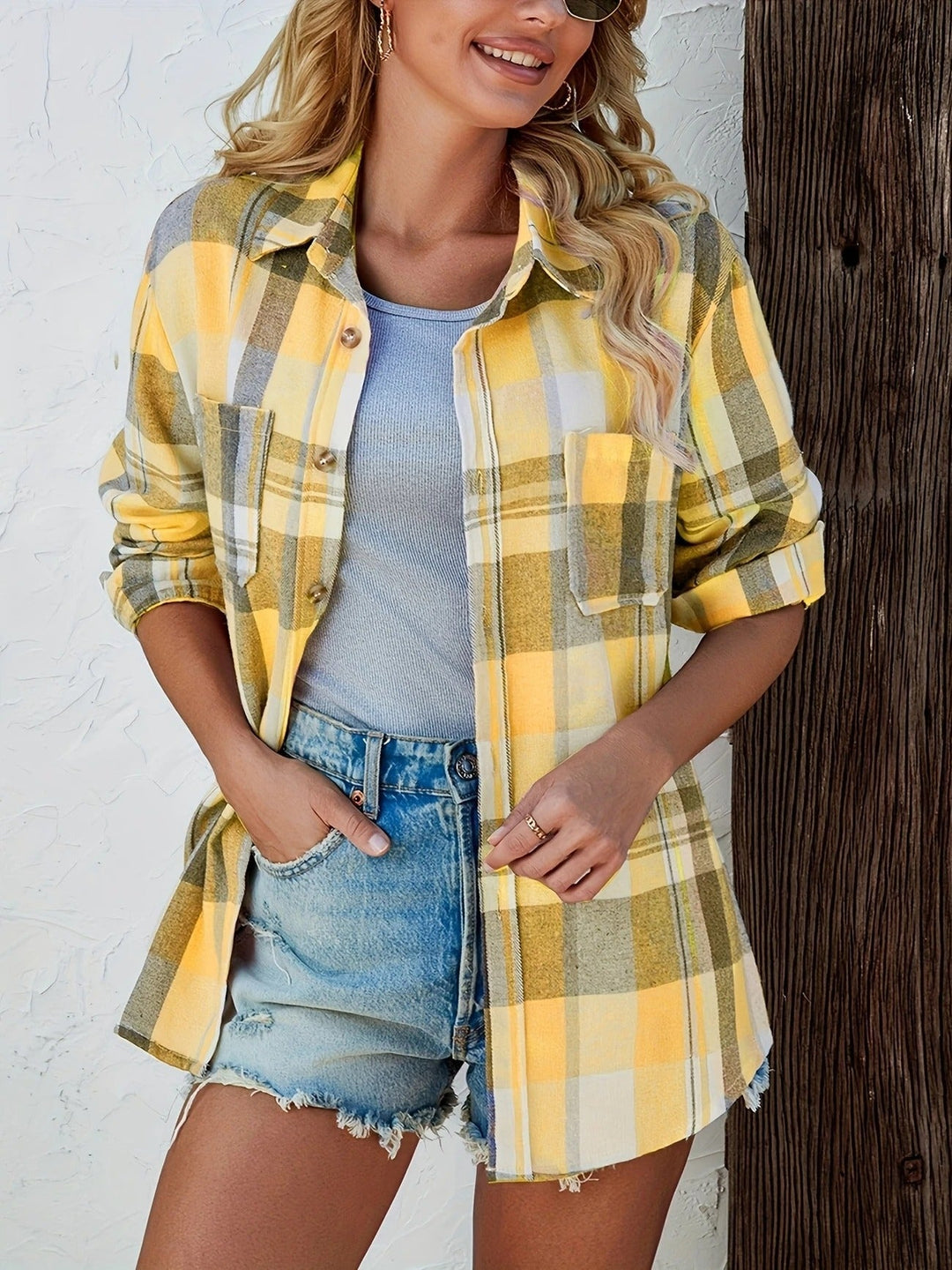 Women's Oversized Plaid Flannel Shirt