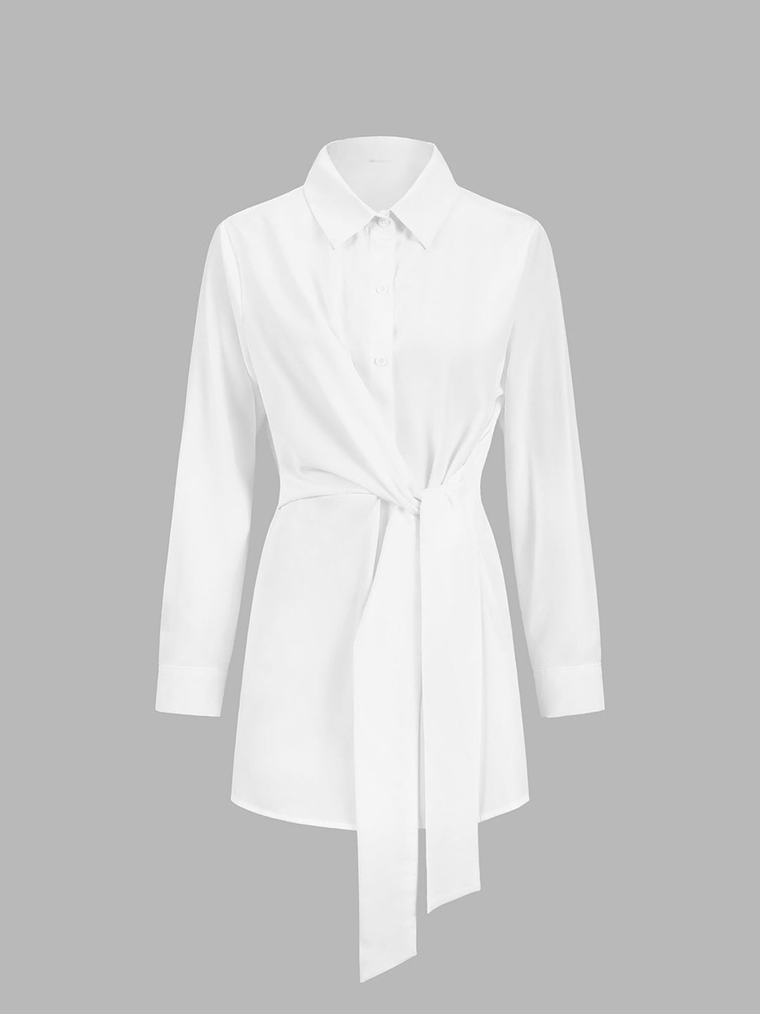 Women's Tie Waist Button Down Shirt
